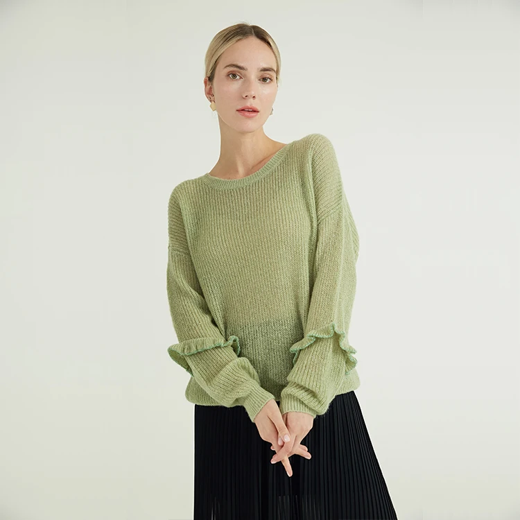 womens green pullover sweater