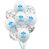 White with blue star confetti