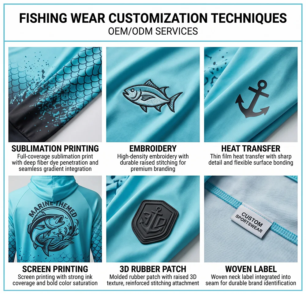 Custom Mens Fishing Hoodie UPF50+ Quick Dry UV Protection Long Sleeve Hooded Fishing Shirt with Face Mask