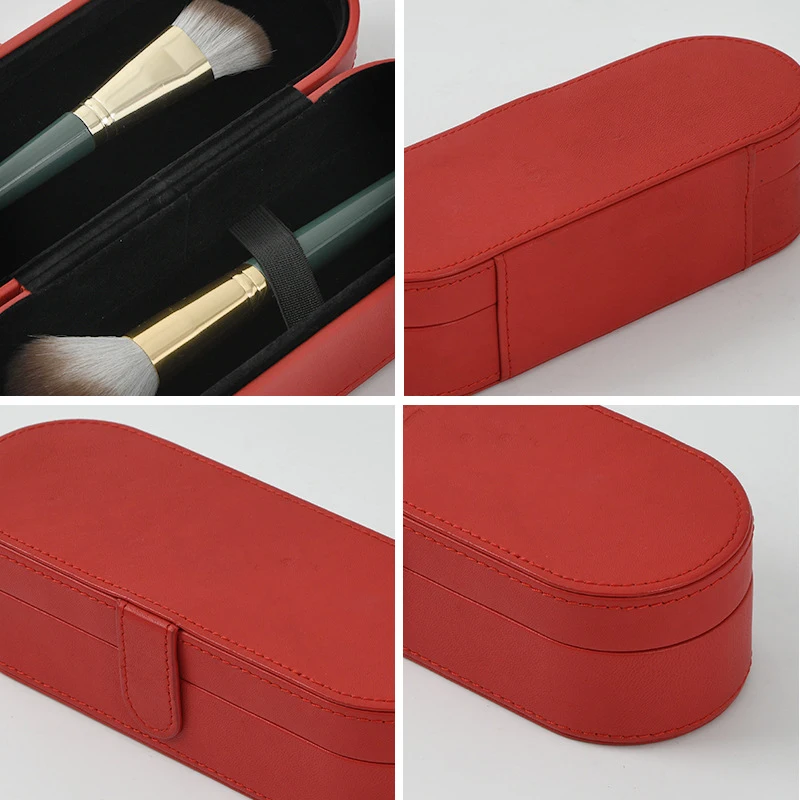 Custom Luxury Pu Leather Makeup Brush Case Lady Cosmetic Box Makeup