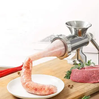 Manual Sausage Stuffer, Multi-functional Hand Crank Meat Grinder
