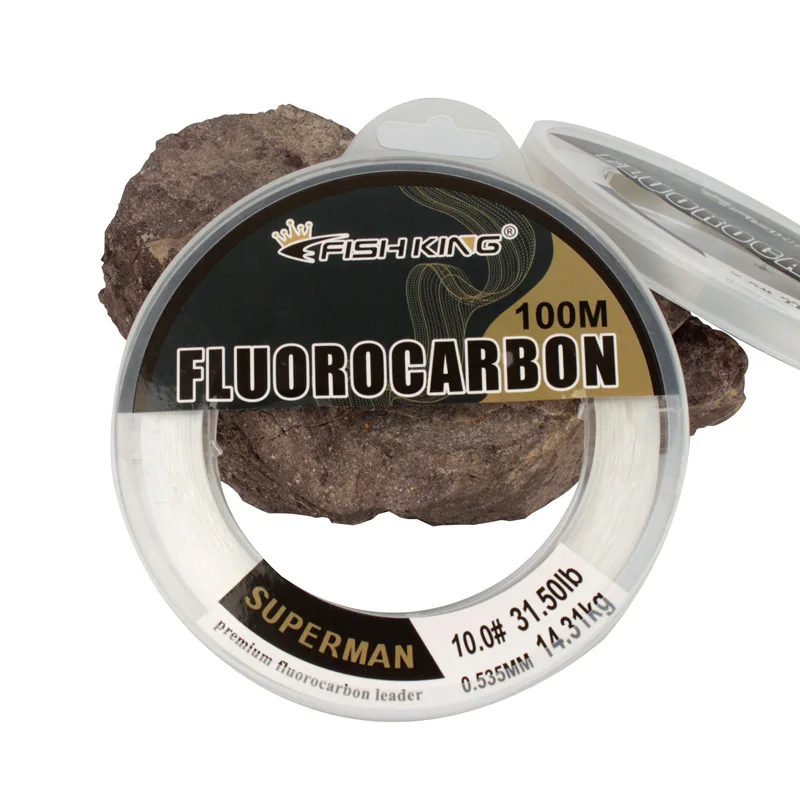 OEM 100% Pure Fluorocarbon Fishing Line 100M Carbon Fiber Fast Sinking Carp Fly Leader for Carp Fishing