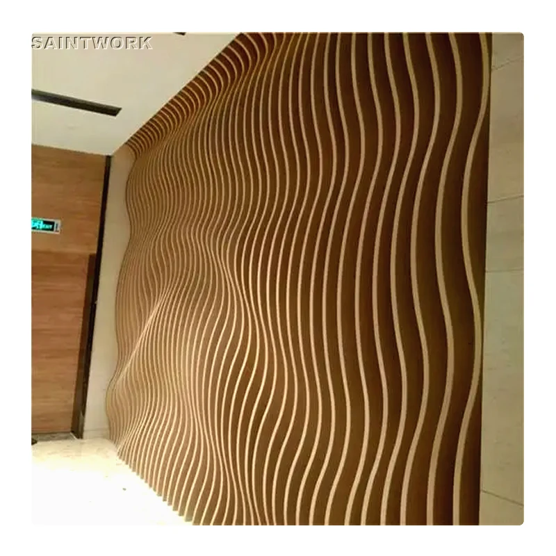 Interior Decoration 3D Wavy Metal Aluminum Wall Panels  Facade Wall Cladding Panels for Exhibition Halls