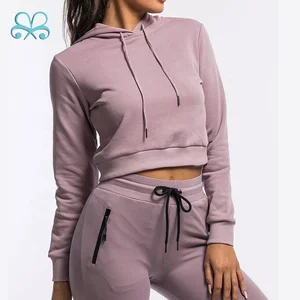 Great Value Custom Blank Sweatshirt Fitness Comfort Women Cropped Top Fitness Hoodie