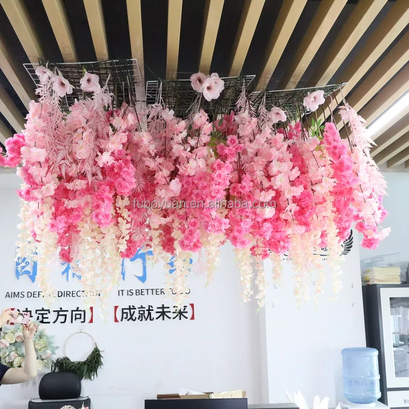 H0637 Wedding Decor Hanging Artificial Plant Wall Panel Greenery Leaves ...