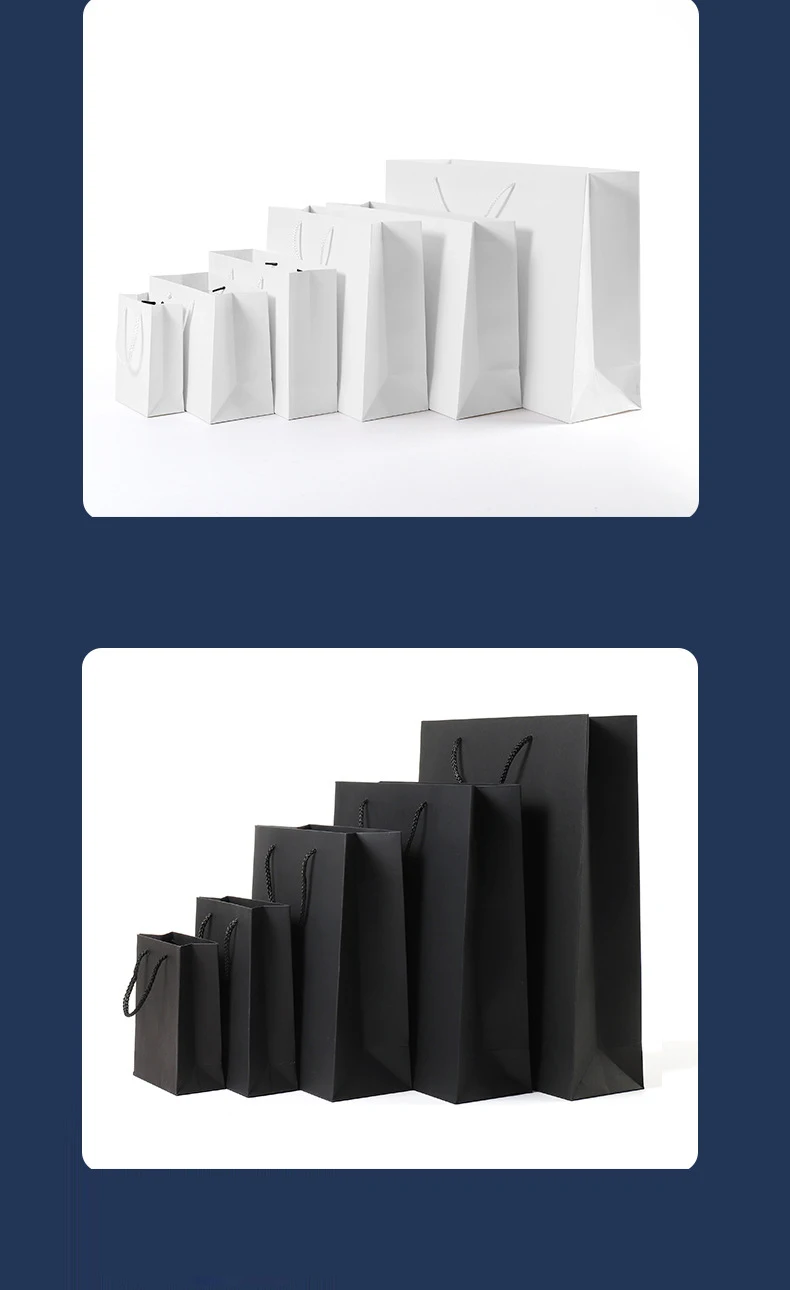 Black Paper Bags With Handle Recyclable Shopping Paper Bag With Your