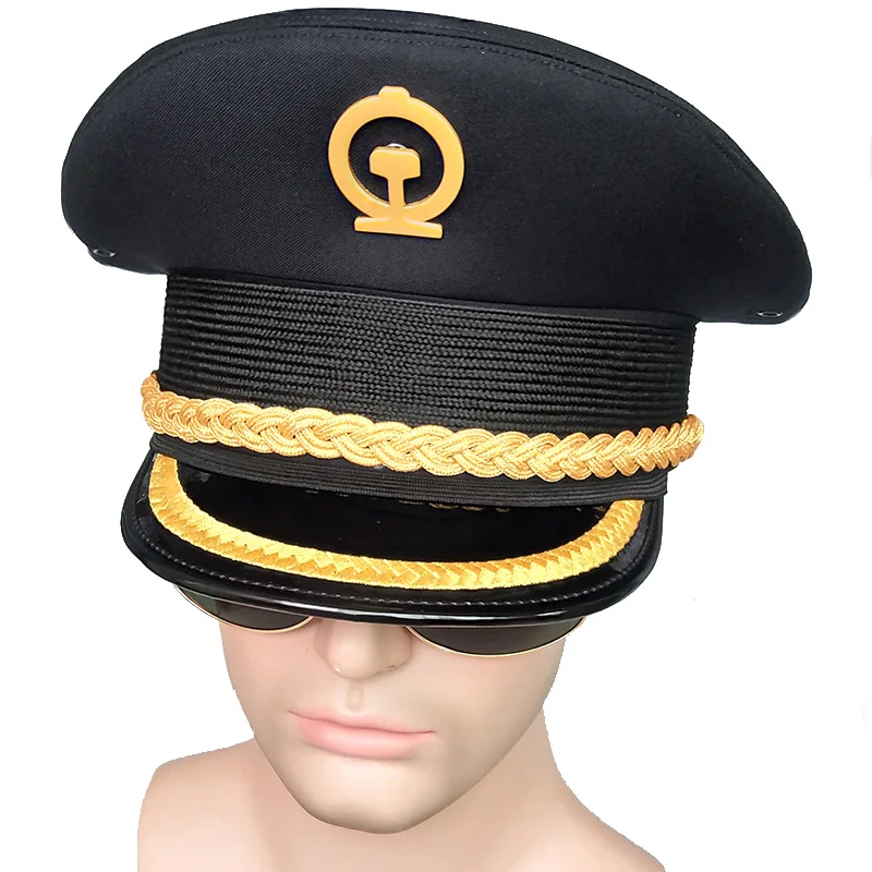 Railway Big Cap High-speed Rail Train Attendant Hat Conductor Security    Uniform Men and Women Summer Wide Brim