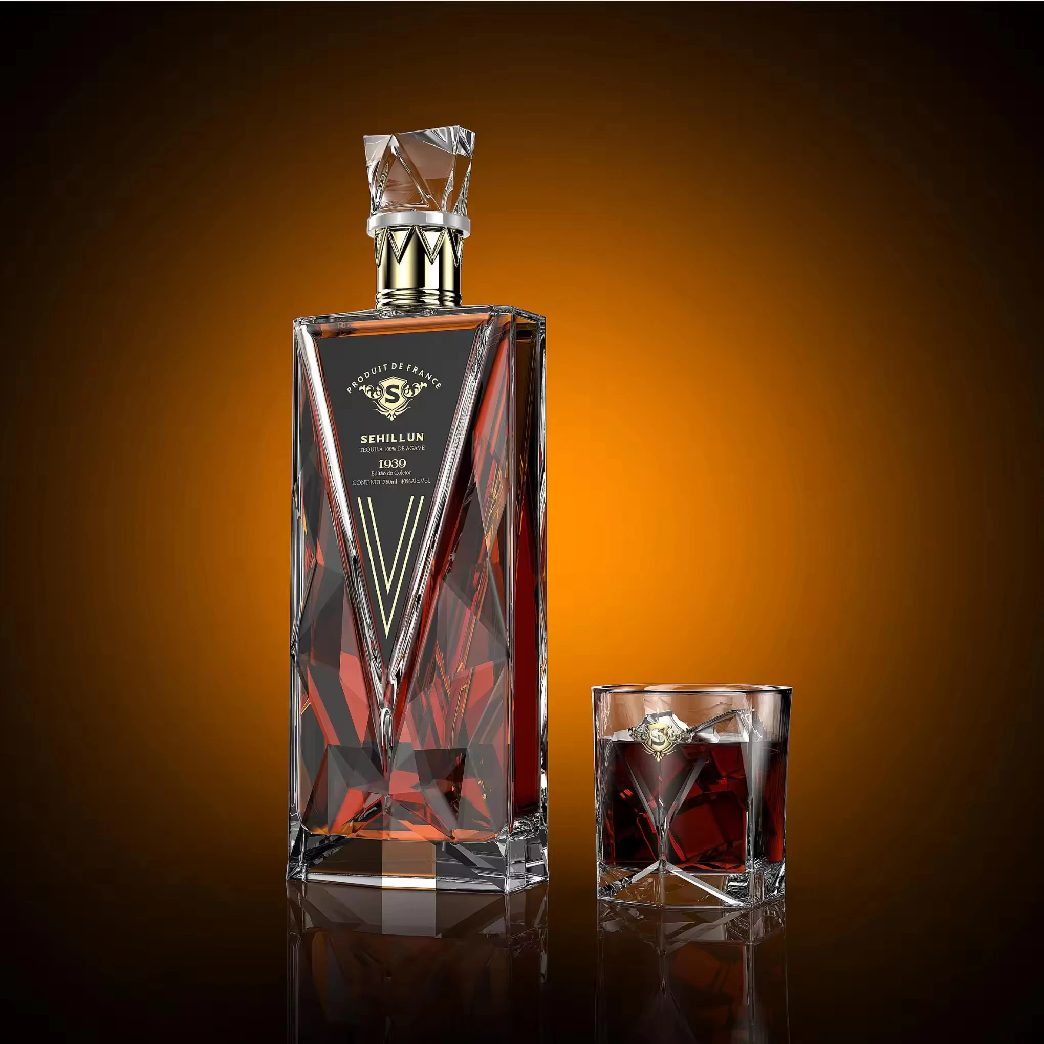 Light Bottle With Oem Unique logo and Premium Tequila and Spirits Included in a Custom Package.