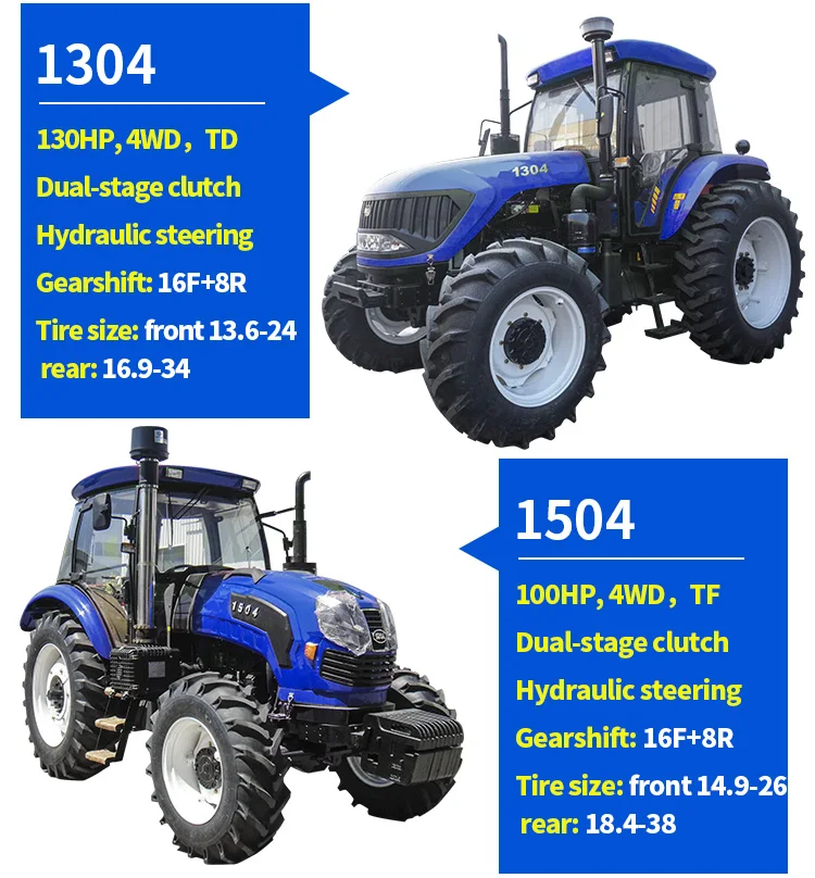 70hp Traktor 4x4 Wheeled Farm Tractor Trucks Lawn Mower Tractor Farming Equipment Traktor 4x4