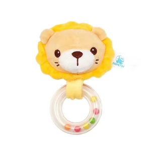 Cheapest Cartoon Baby Plush Cute Animal Hand Ringing Bell Grasping lion Toy Baby Puzzle Soothing Doll