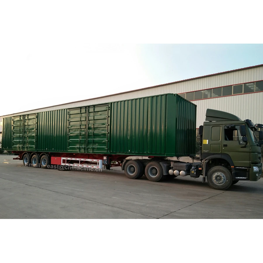 Tri Axles 40ft Enclosed Box Truck Trailer for Dry Bulk Cargo