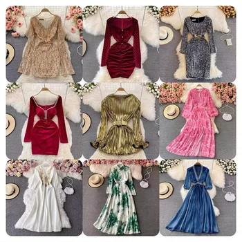 Chiffon Long Dress Women's Casual Dress Factory Wholesale 2024 Women's High Quality Printed Dress