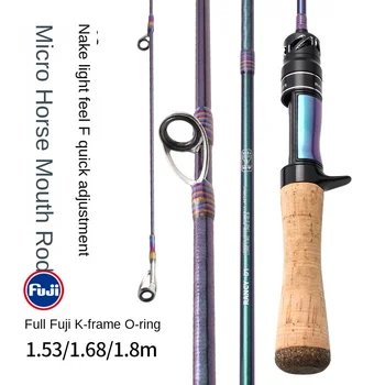 Micro Luya Horse Mouth for Fuji Guide Ring Carbon Single Fishing Rod with Cork Handle White Strip Coil for Lure Fishing – Rod – view 3