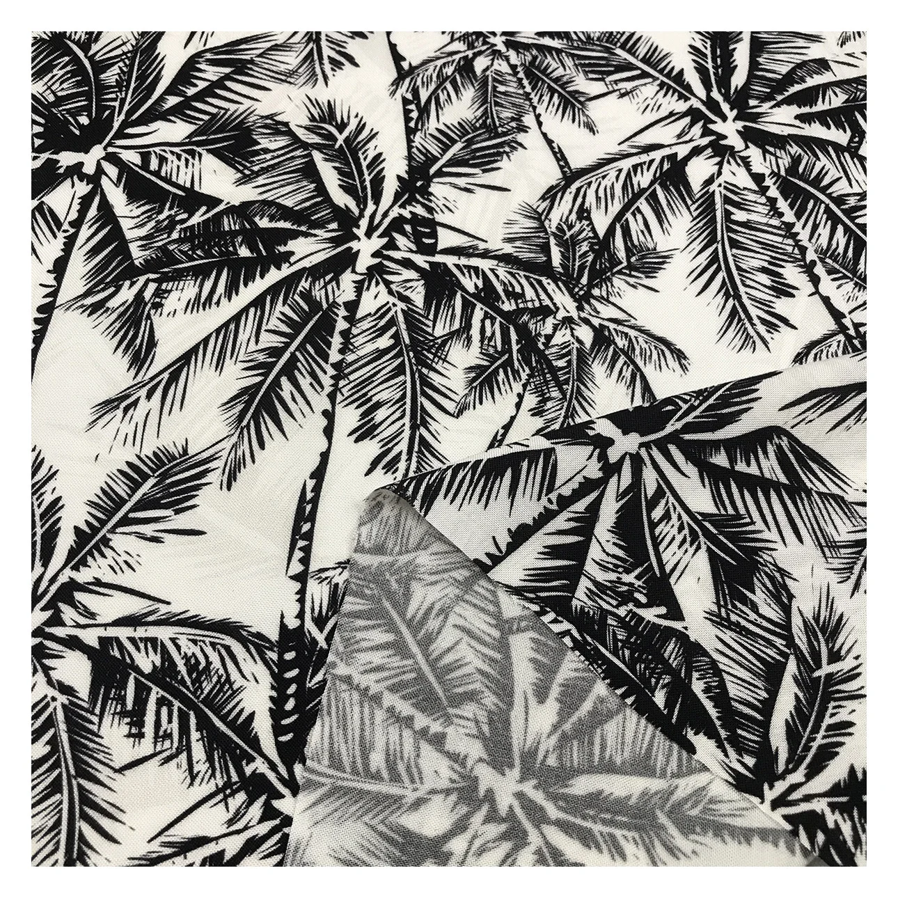 Оптовая продажа горячая Распродажа тропическая Кокосовая пальма дизайн Гавайский стиль цифровая печать искусственный шелк Мужская вискозная ткань рубашки для одежды