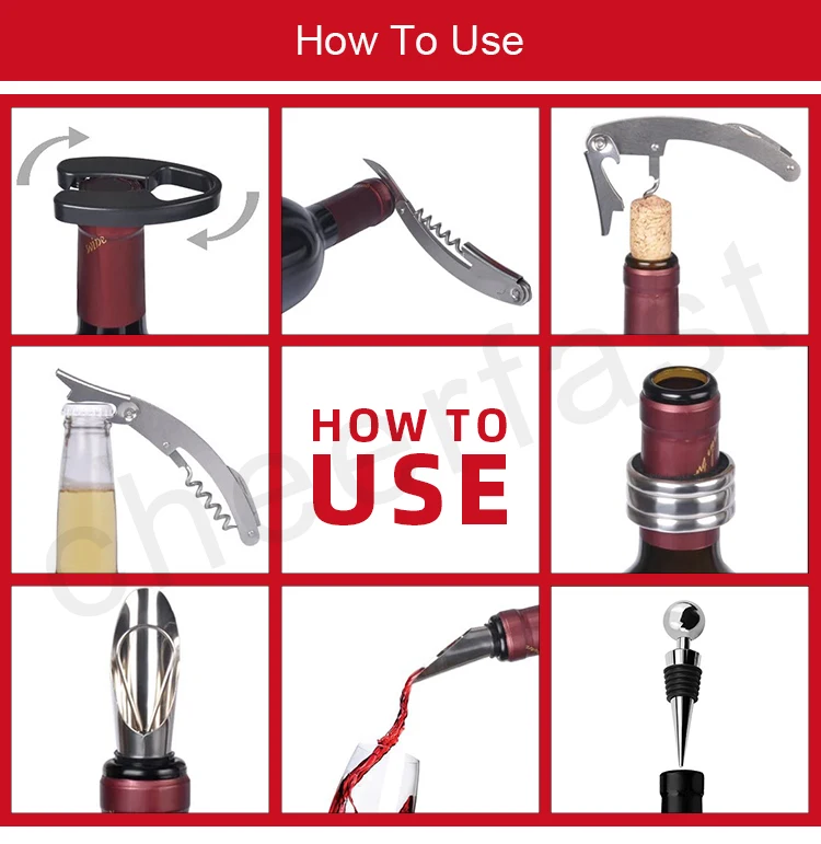 New Arrivals Unique Wine Accessories Gift Set Iclude Corkscrew Foil