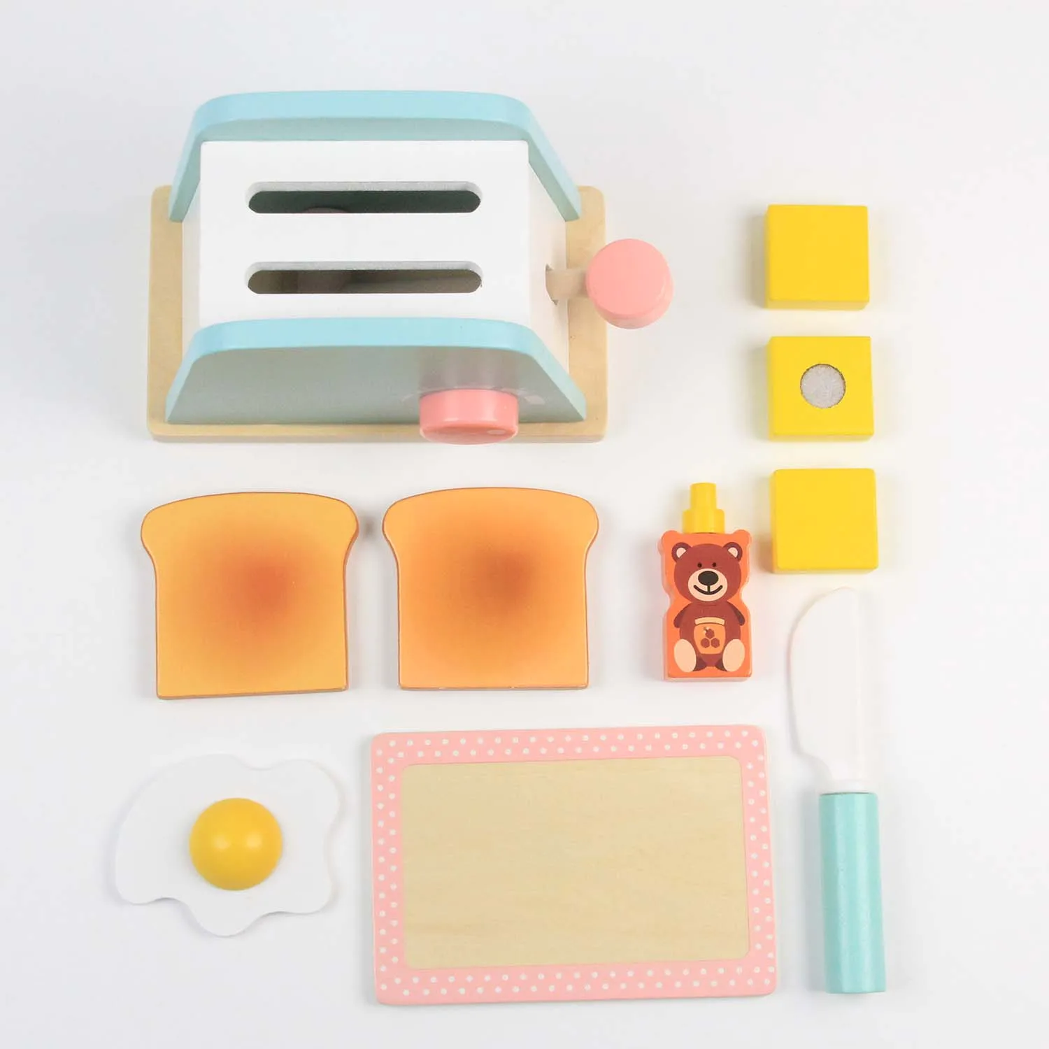 Новый дизайн ролевая игра синяя деревянная хлебопечка тостер игрушки для детей