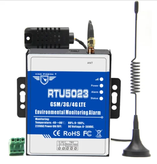 GSM Temperature Humidity Monitoring Alarm Power Failure Remote Monitoring SMS Alarm for Cold Storage Drugstore RTU5023