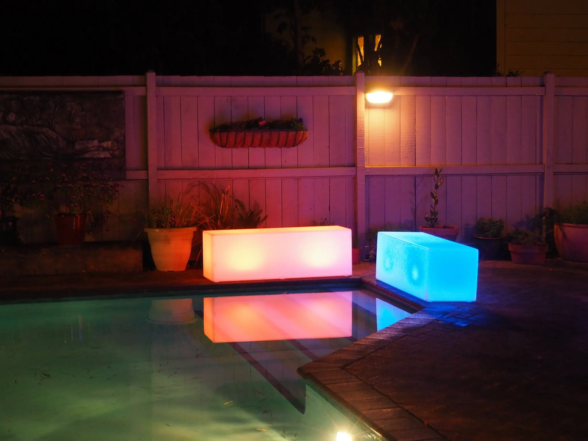 Bar Rectangle Stool Color Changing Ktv Led Light Illuminated Event RGB Long Bench