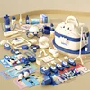 Scatola portaoggetti Hippo blu-set da 66 pezzi