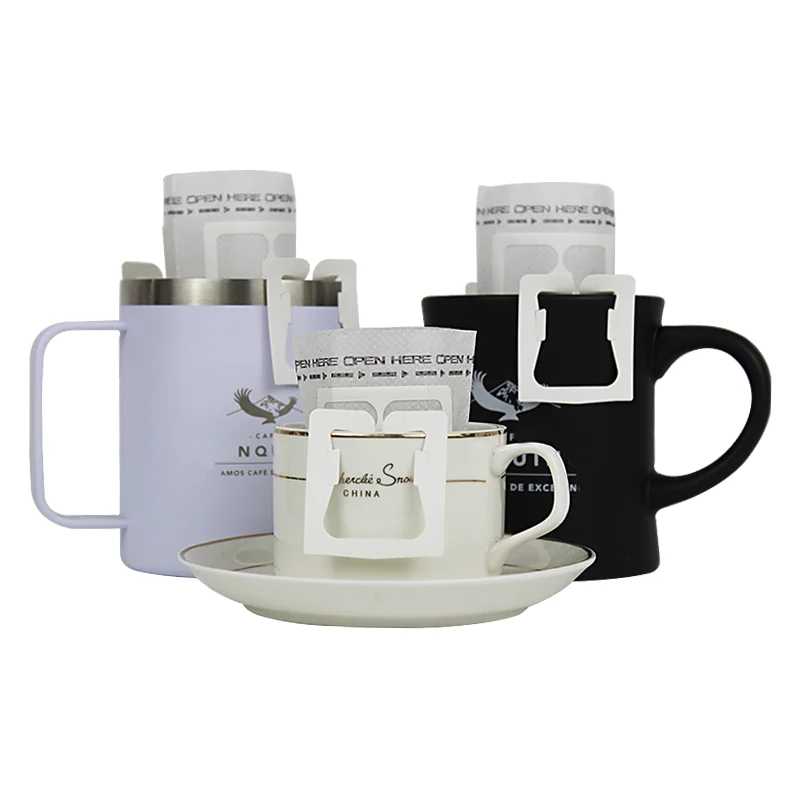 Biodegradable/Compostable Portable Hanging Ear Drip Coffee/Tea Filter Bags for Home/Office/Travel