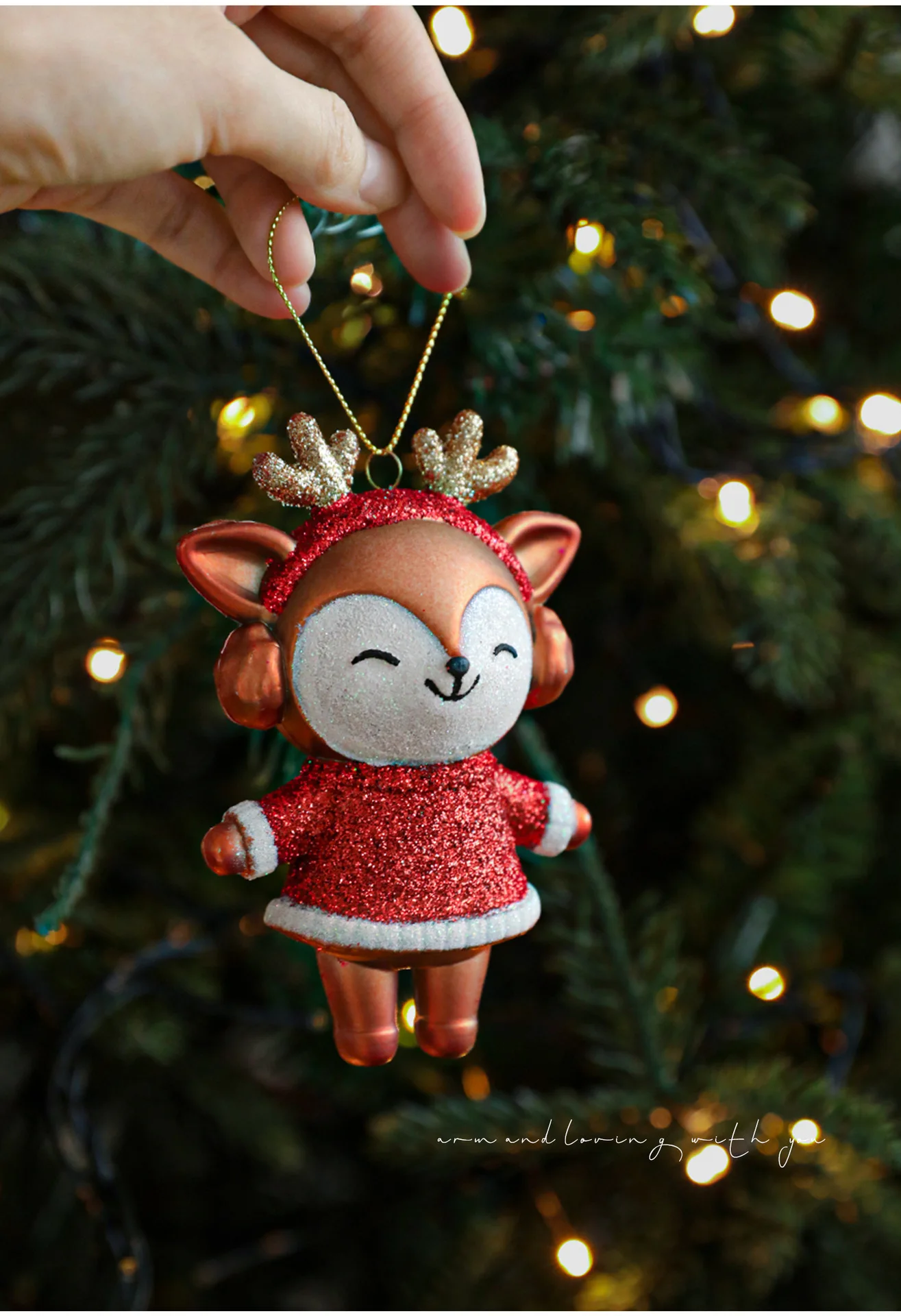 product vintage cute  fox squirrel christmas decor gingerbread man snowman christmas tree ornament diy hanging decor for party decor-8