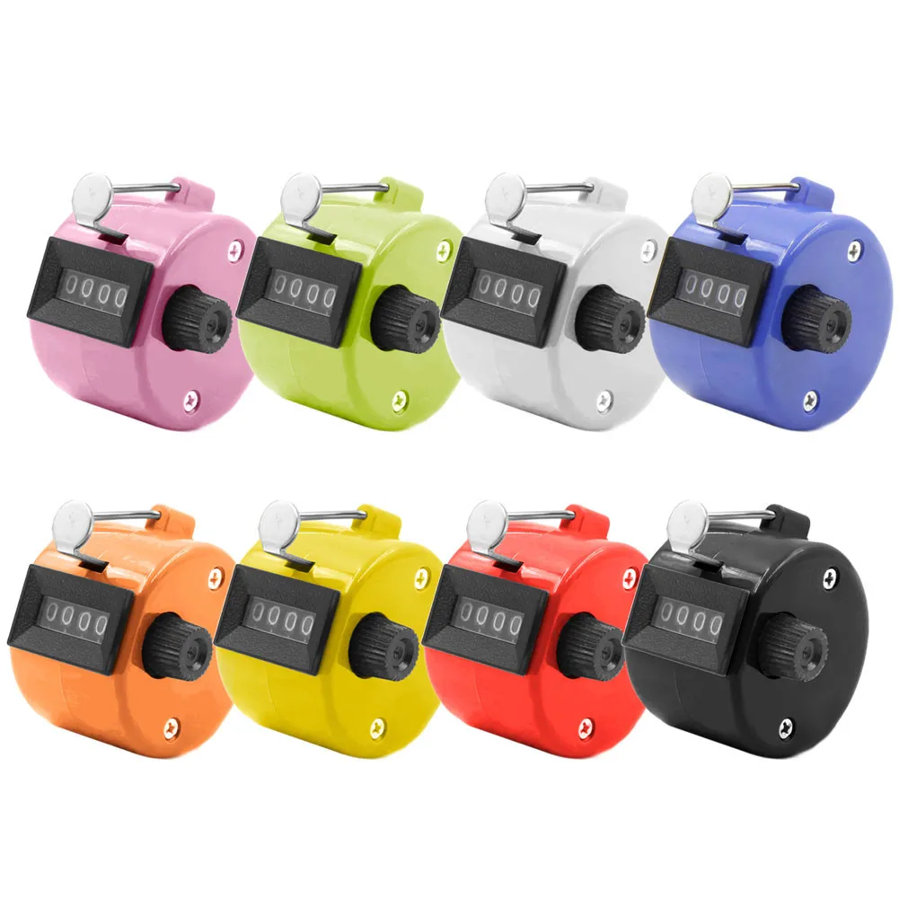 Handheld 4 Digital Tally Counter Mechanical Manual Palm Clicker Number Count  Assorted 8 Color Tally Counter Number Count