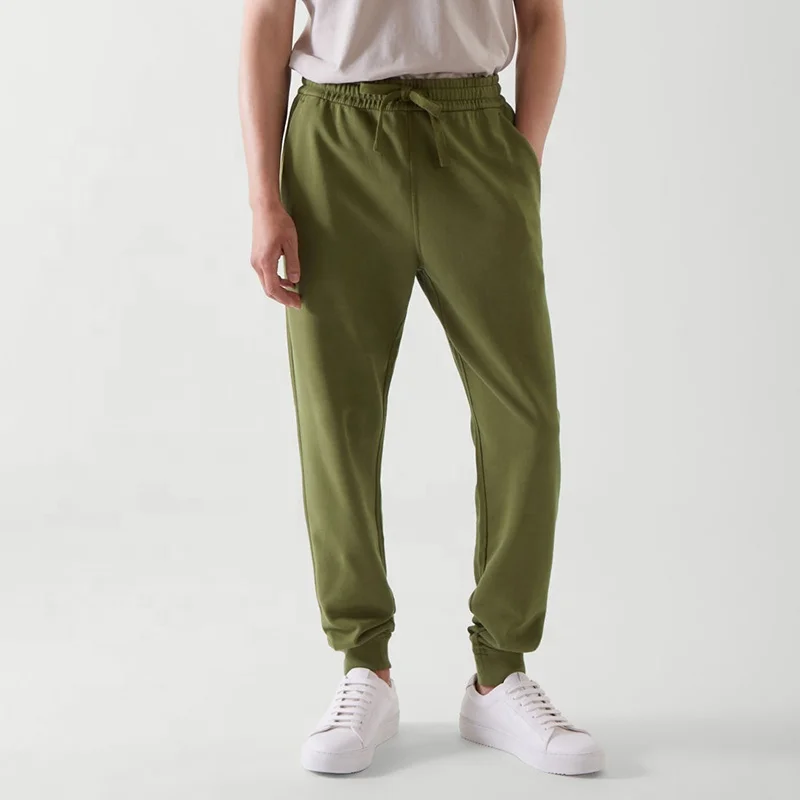 Venta Al Por Mayor 100% De Algodón Orgánico Pantalones Con Cordón Pantalones  Cómodos Hombre Elástico En La Cintura Y Esposado Pierna Casual Pantalones  De Chándal - Buy Los Hombres De Encargo De