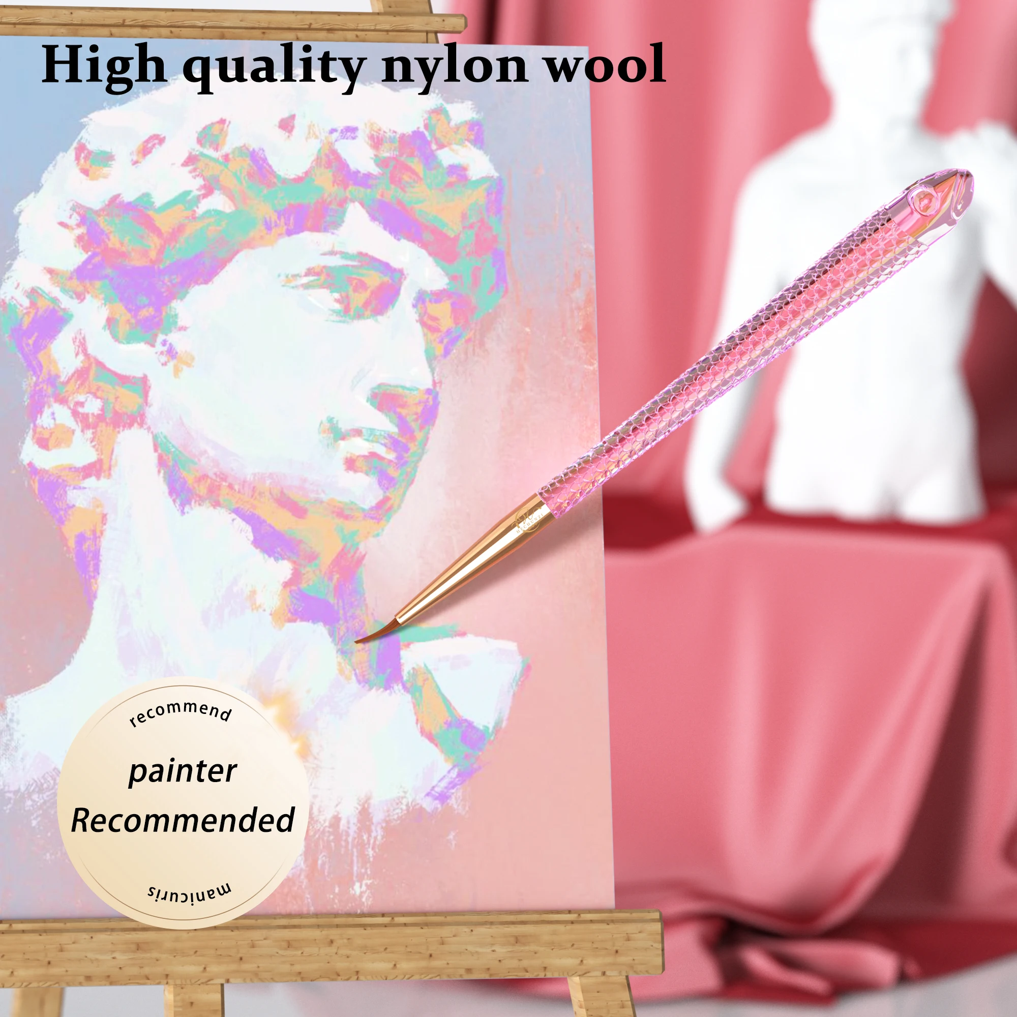 Набор из 5 шт. нейлоновые волосы розовые акриловые рыбьи весы дизайнерские кисти для рисования акварели гуашь масло акрил