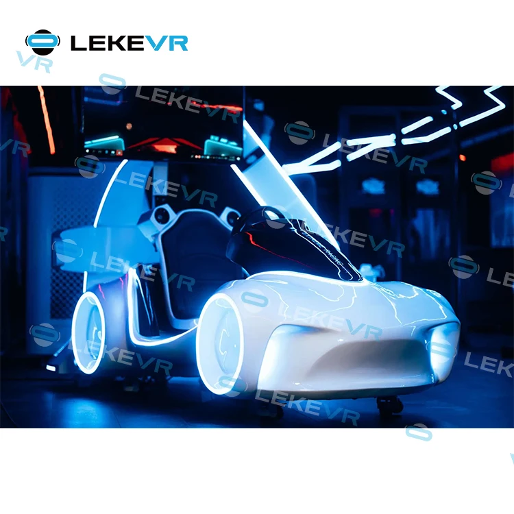 LEKE VR Flash Racing Motion Simulator 360 View Arcade Metaverse Kids Amusement Driving Experience Rides