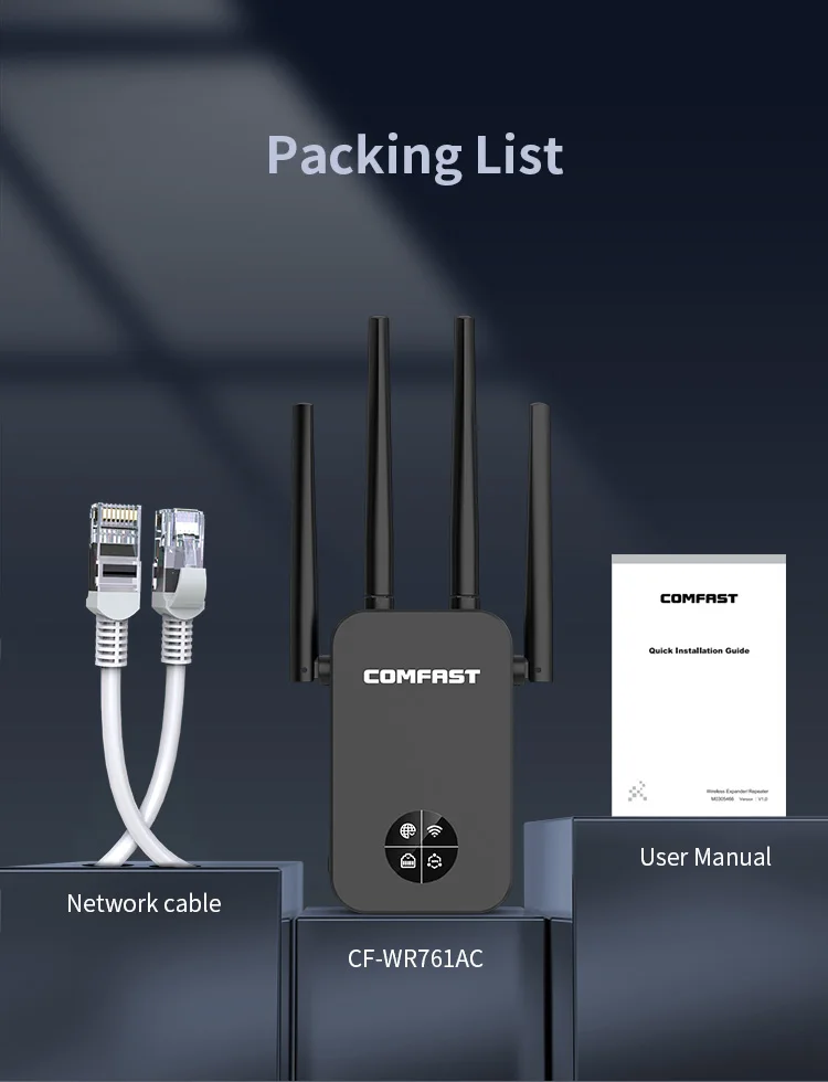 1200mbps 2.4ghz&5.8ghz Wireless Repeater Cfwr761ac Wifi Router Booster