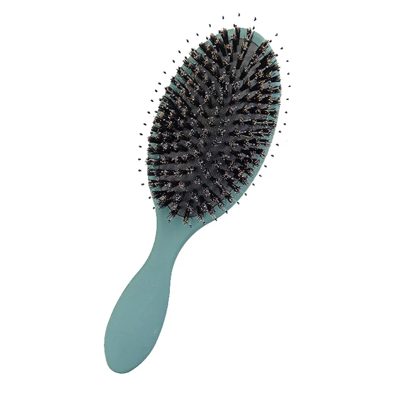 Custom Logo 100% Natural Boar Bristle Wet Detangling Paddle Hair Brush ...