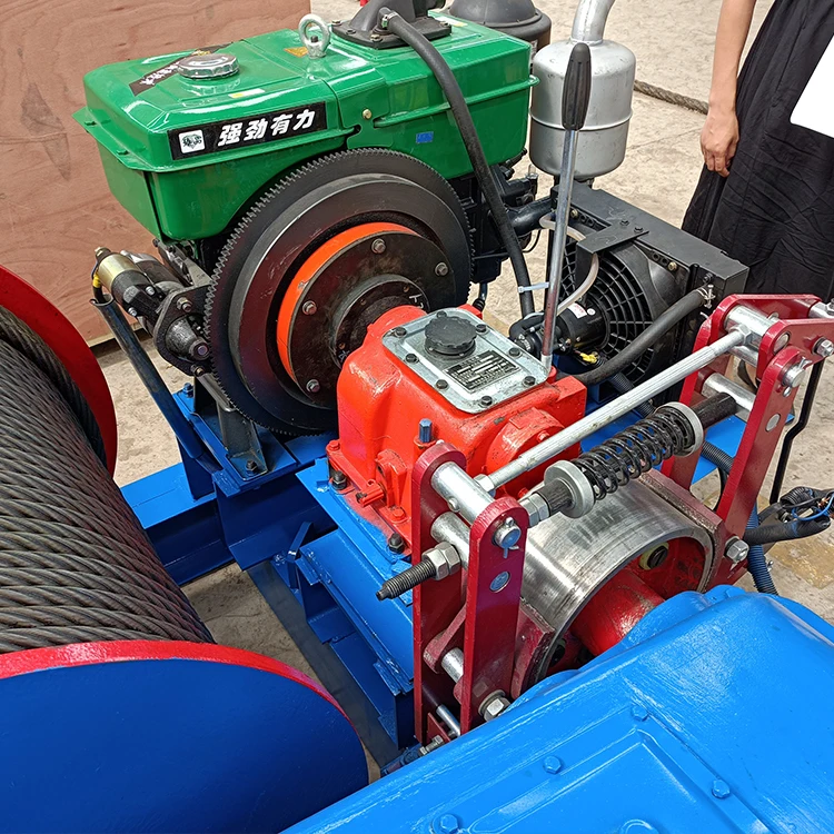 High Speed Diesel Engine Powered Winch 1ton to 20ton with Wire Rope