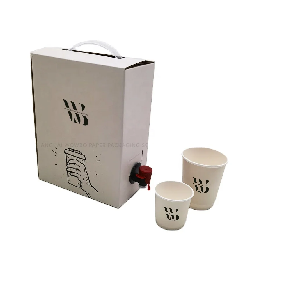 1/1.5/2/3 Liter Customized Coffee Box Refilling Bag in Box with butterfly Valve Dispenser