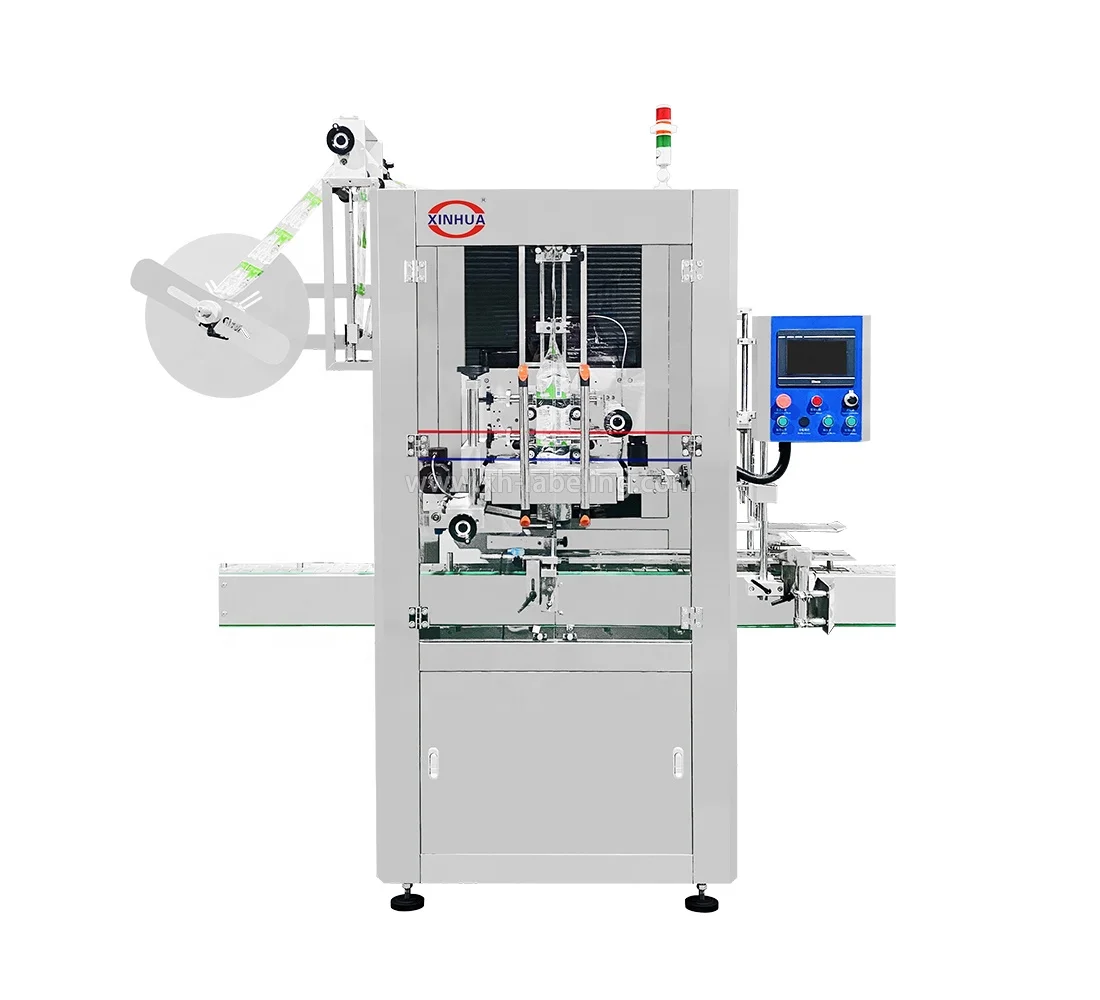SHANGHAI XINHUA Quality Automatic Bottle Shrink Sleeve Labeling Machine for Water Beverage Lotion Cosmetic Jar Vaseline Bottle