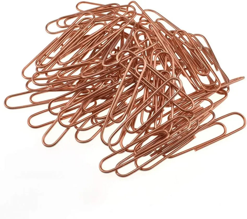 Bulk Packing 2 Inches Length Rose Gold Paper Clips for Bookmark Organize Home Office School