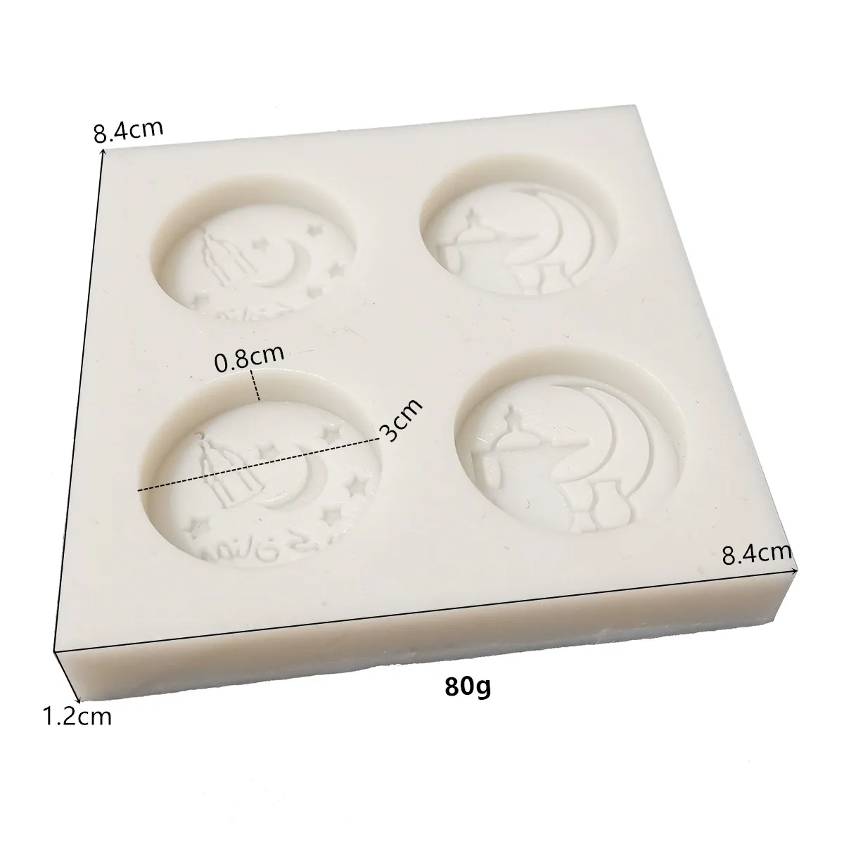 Square 3D Different Arabic Islamic Teapot Light Moon Star Diy Silicone Cake Fondant Decoration Mold