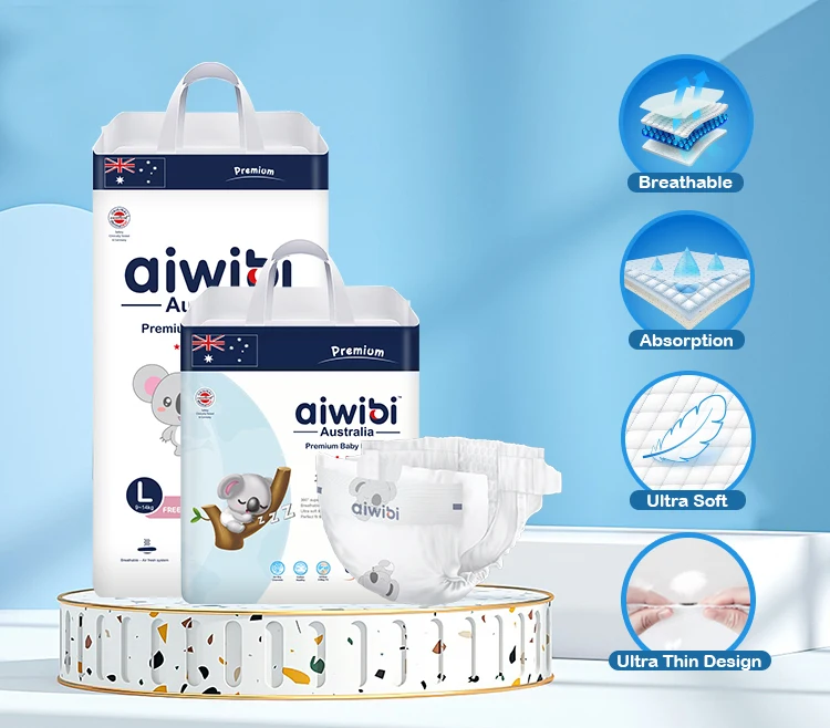 Australian Aiwibi New Born Disposable Diapers High Quality Super Soft ...