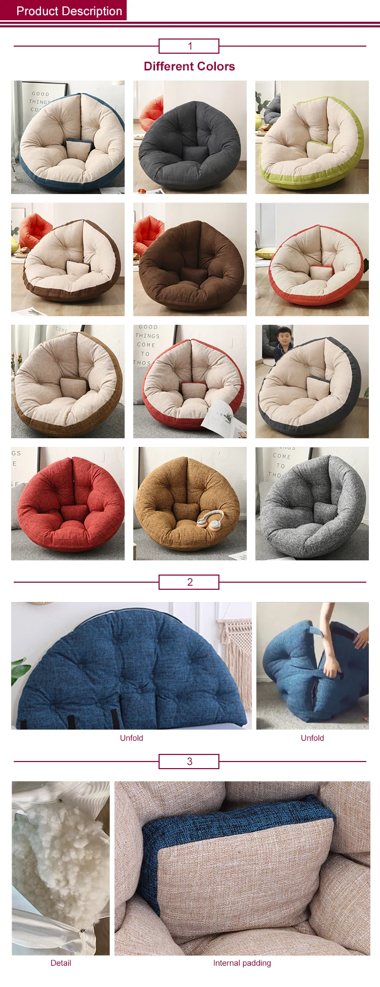 Comercial and Family Bean Bag Corner Sofa Lazy Bag Sofa