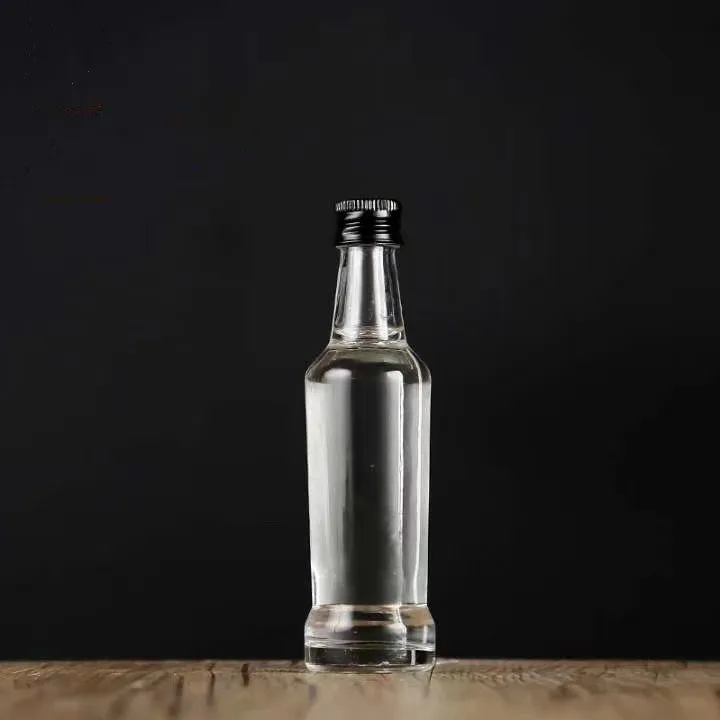 Custom Mini 5cl 50ml Gin Round Glass Bottle for Whisky Spirit