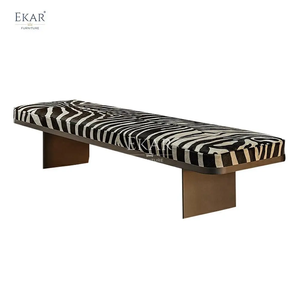 product stainless steel brushed gunmetal frame short bench with high density foam cushion-68