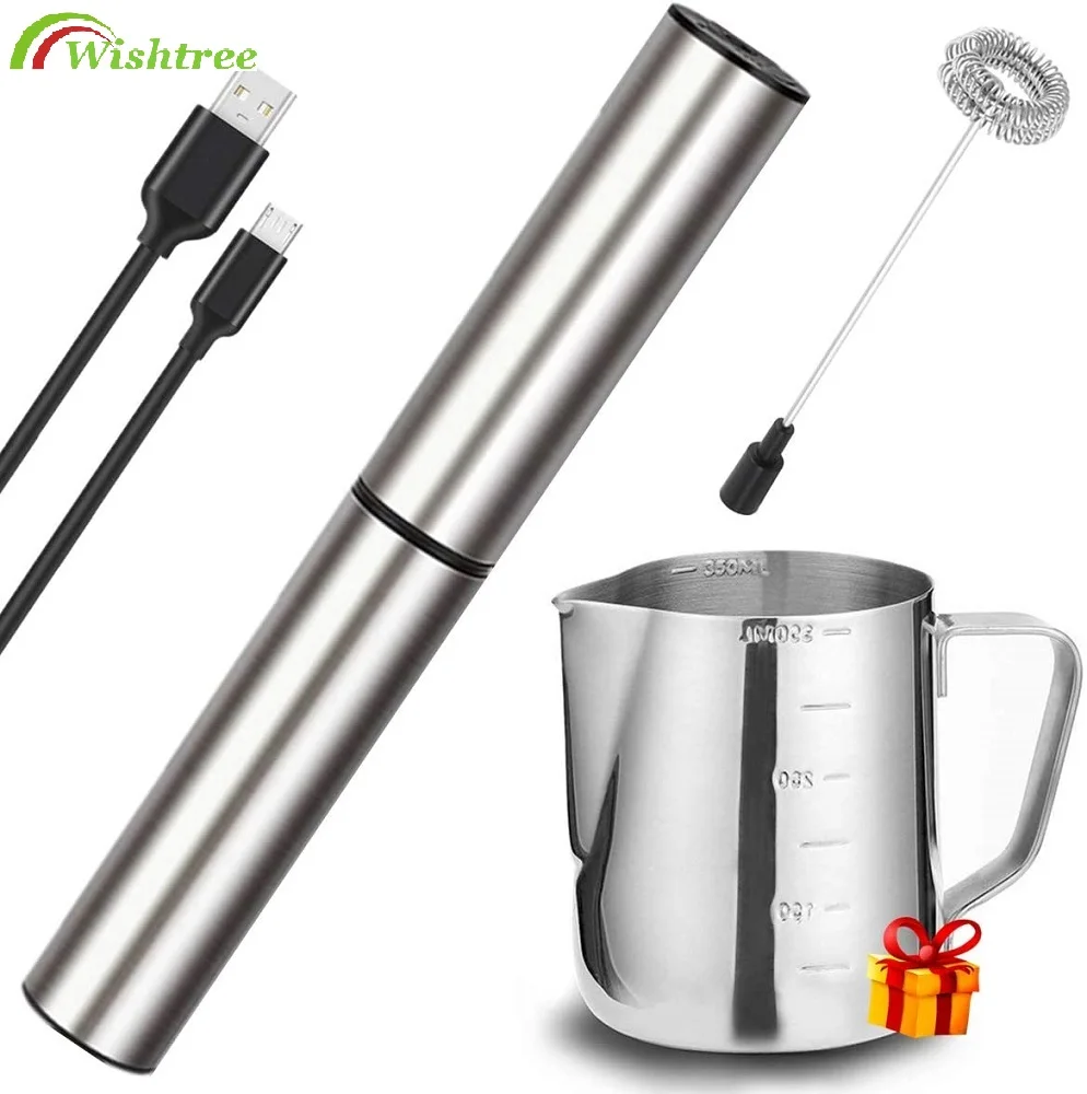 Electric Handheld Milk Frother with Dual Whisks - Powerful Motor for Creamy  Coffee, Cappuccino, Matcha and More - Stainless Steel Twin Whisk Drink Mixer  (Red) 