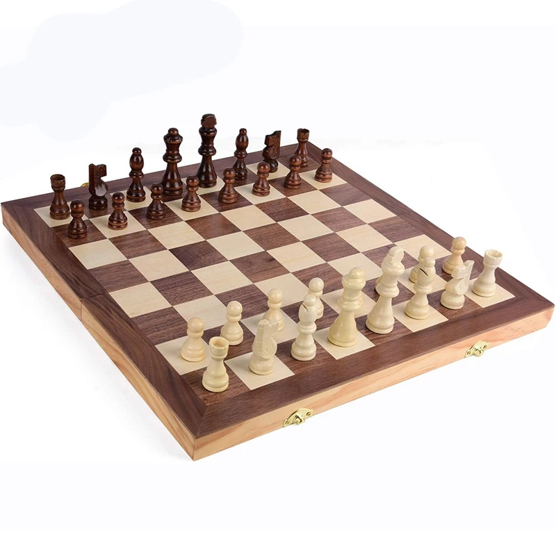 AMEROUS 15 Inches Magnetic deals Wooden Chess Set - 2 Extra Queens - Folding Board