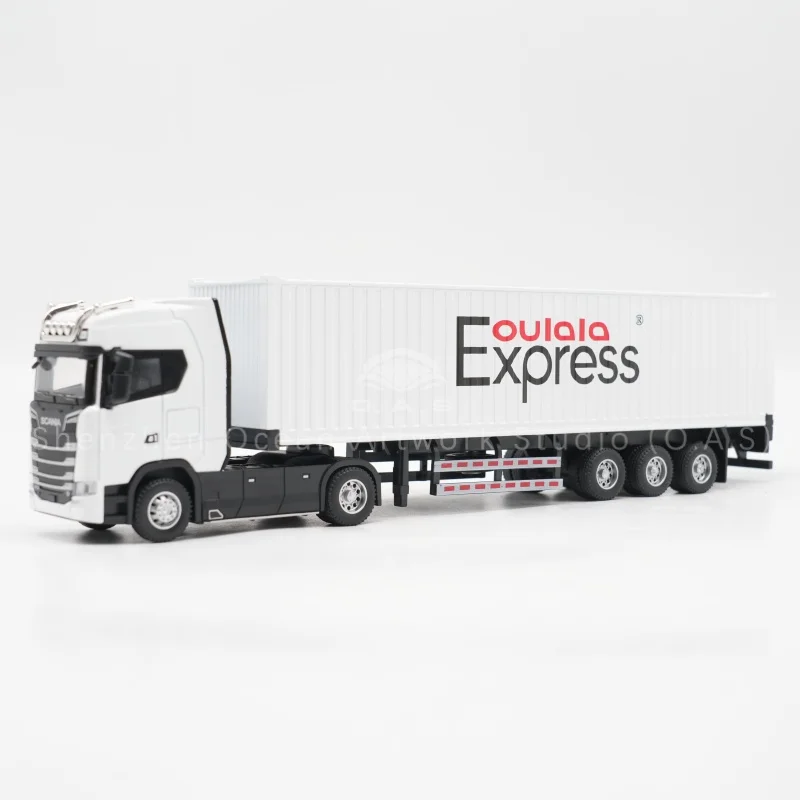 【L】O.A.S Container Model Factory Shipping Gift Customized 1:50 Express Alloy Material Truck Toy Scale Model