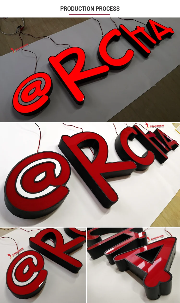 BRANDNEWSIGN Custom Exterior Led Signage Shop Aluminum Alloy 3D Channel ...