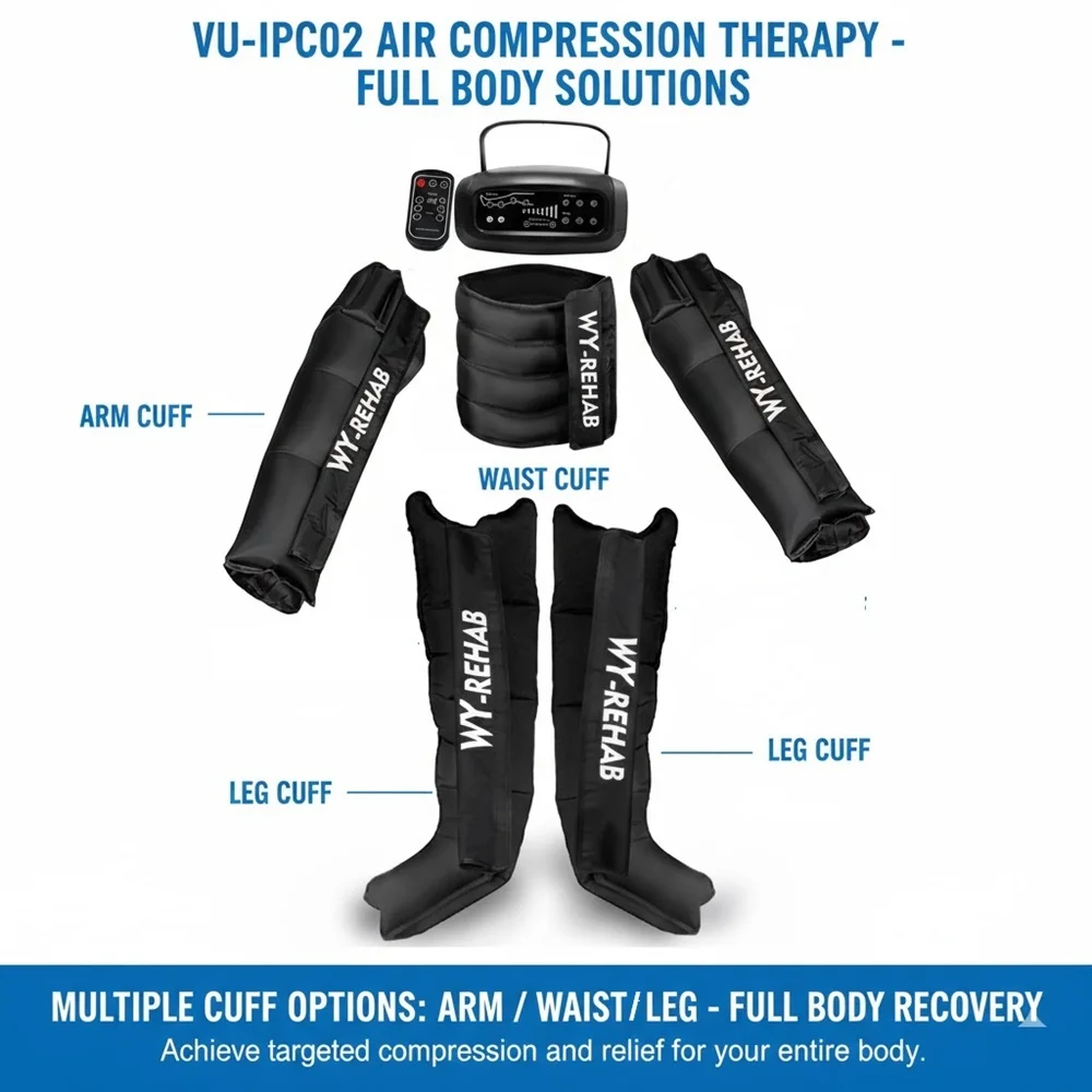 Jaunākās pilna ķermeņa atveseļošanās risinājumu 4 kameru gaisa kompresijas terapijas iekārtas