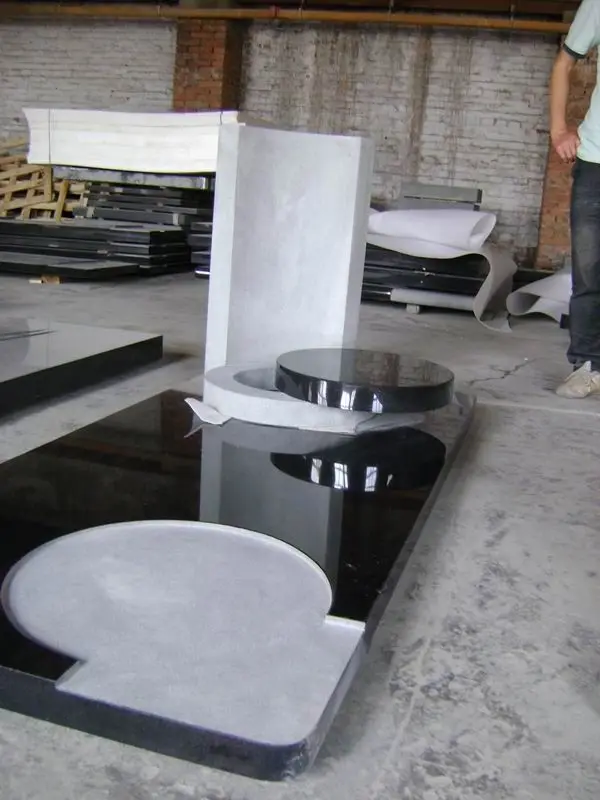 High Polished Degree Black White Granite Tombstone High End Wholesale Tombstone Tiles