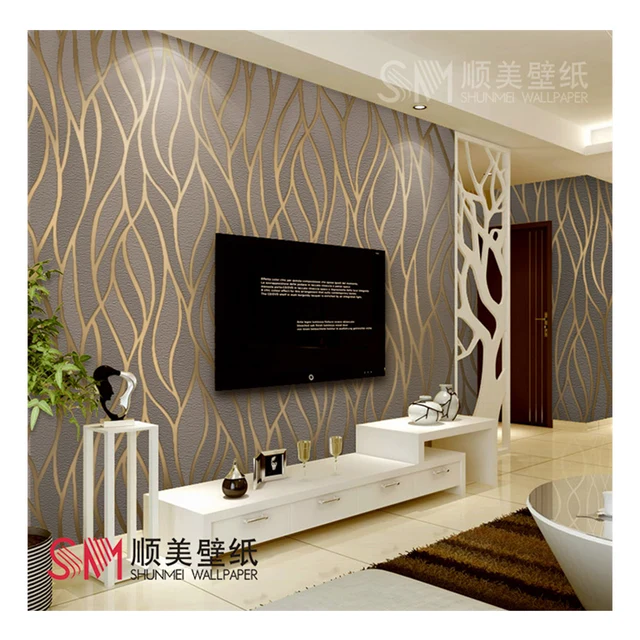 53cm Modern minimalist wallpaper 3D pattern non-woven wallpaper deer skin velvet TV background wall wallpaper