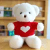 Maglione con cuore rosso orso bianco e palpebra