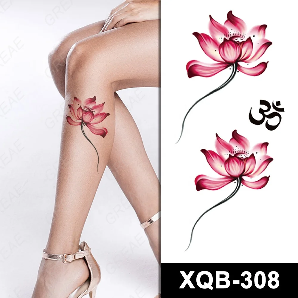 Bán Hot Lotus Flower Tattoo Sticker Không Thấm Nước Tùy Chỉnh Hình ...