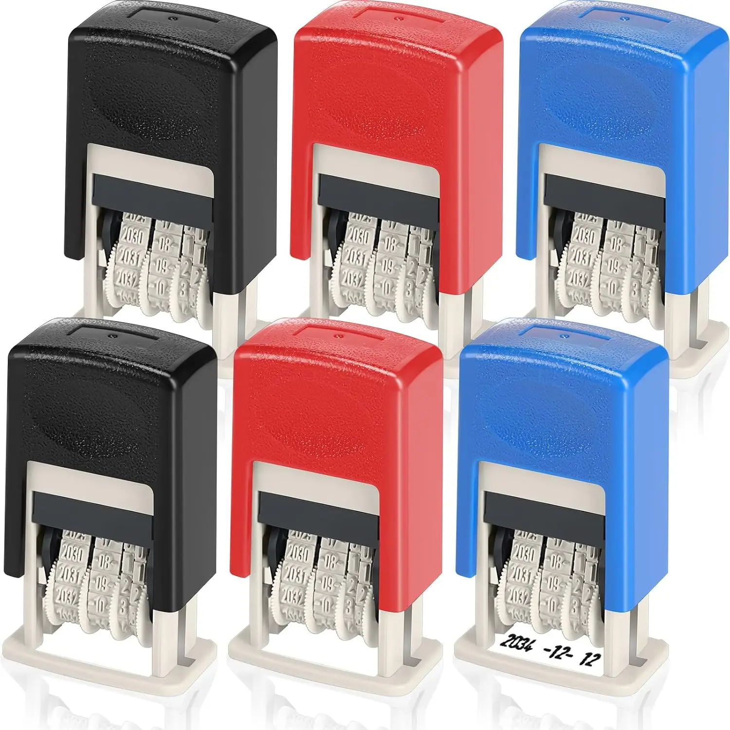 Adjustable Self-Inking Rubber Date Stamper, Automatic Numbering Machine, Great for Shipping, Receiving, Expiration Dates
